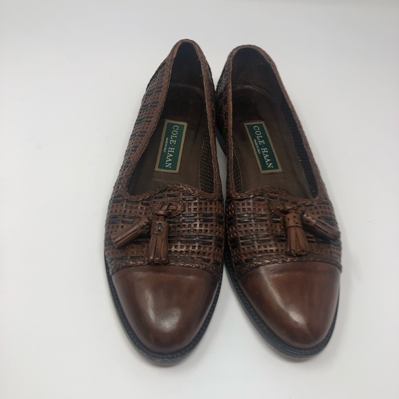 COLE HAAN Leather Woven Loafer Size 8 - Picture 3 of 11